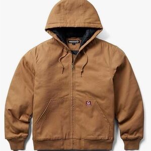 Wolverine Men’s XL Jaxson Canvas Work Jacket Hooded Quilted Lining Brown NWT